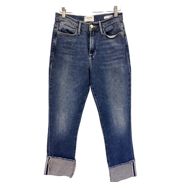 FRAME Denim Le High Straight Crop Cuffed Women's Jeans Size 27 - Picture 1 of 6